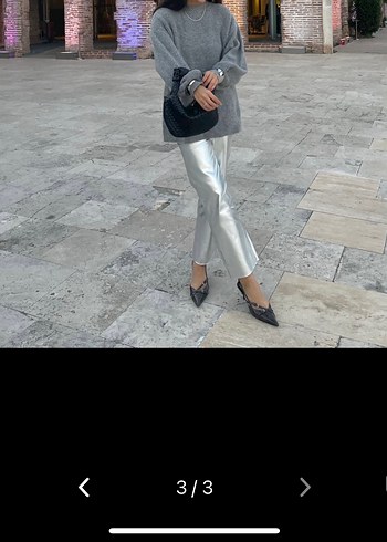 Zara Gri Midi Kadın Kumaş Pantolon metalin
