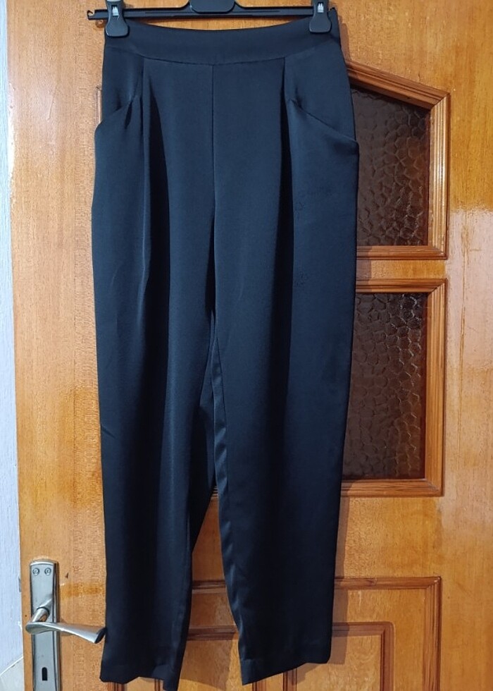 Gusto beli lastikli şalvar kesim pantolon - Görsel 3