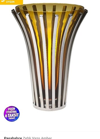 Zırhlı vazo, amber rengi - Görsel 3