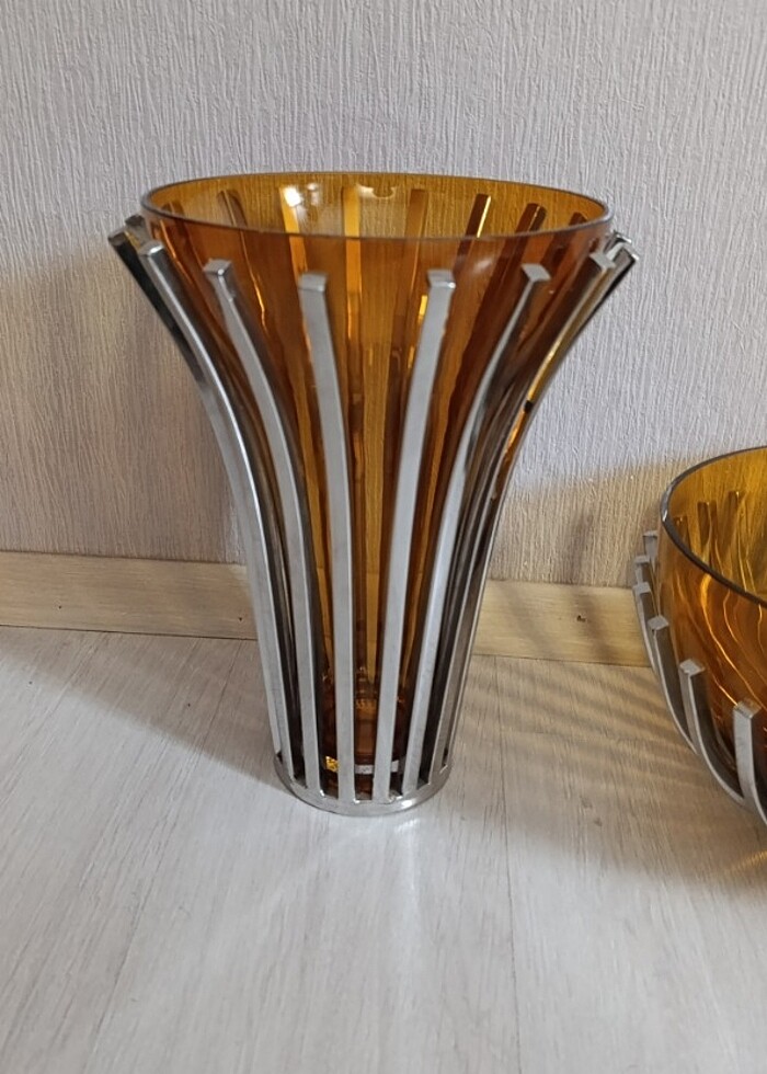 Zırhlı vazo, amber rengi - Görsel 2