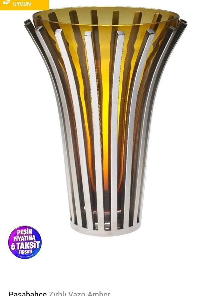 Zırhlı vazo, amber rengi - Görsel 3