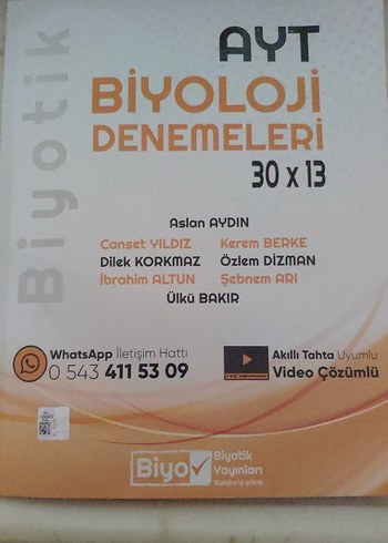 Biyotik AYT Biyoloji Soru Bankası ve Ayt 30lu deneme