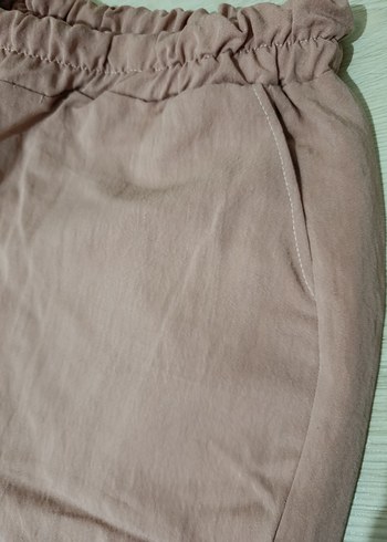 Gül kurusu Keten Kadın Bermuda Şort - Görsel 3