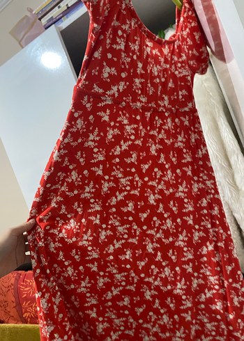 Kırmızı Bohem Midi Elbise - Görsel 3