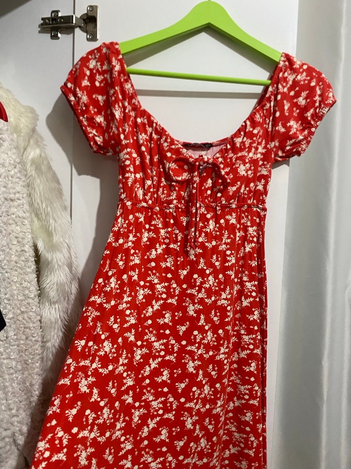 Kırmızı Bohem Midi Elbise - Görsel 2