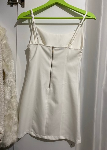 Beyaz Askılı Midi Kadın Elbise - Görsel 2