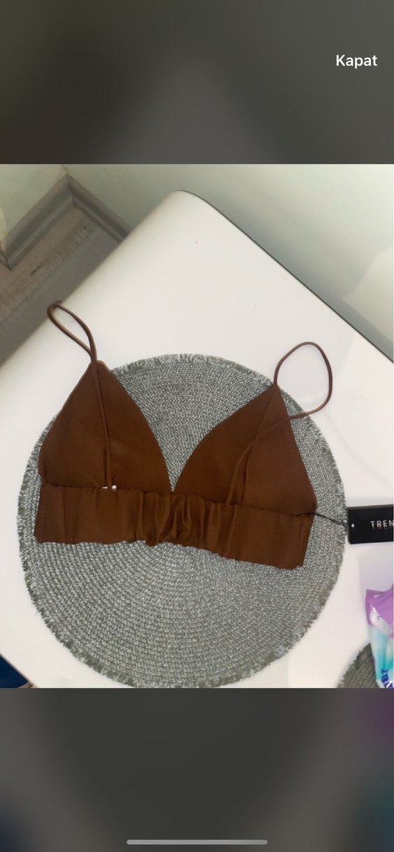 Kahverengi Mini Bralet - Görsel 2