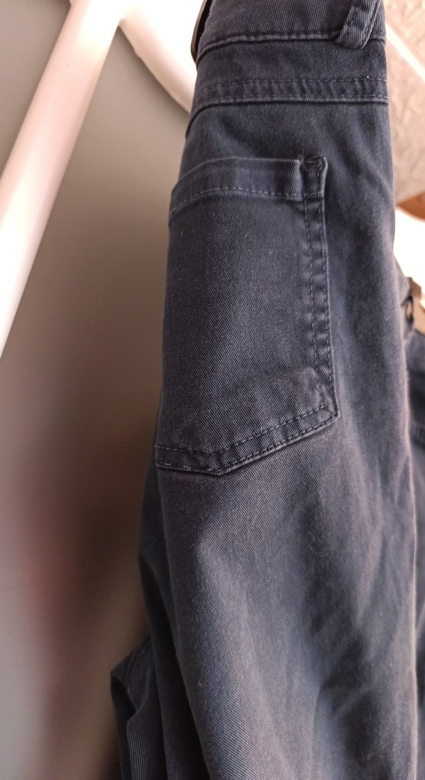 Düğmeli Lacivert erkekKot Pantolon - Görsel 4