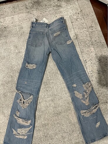 xs Beden mavi Renk Yırtıklı jean