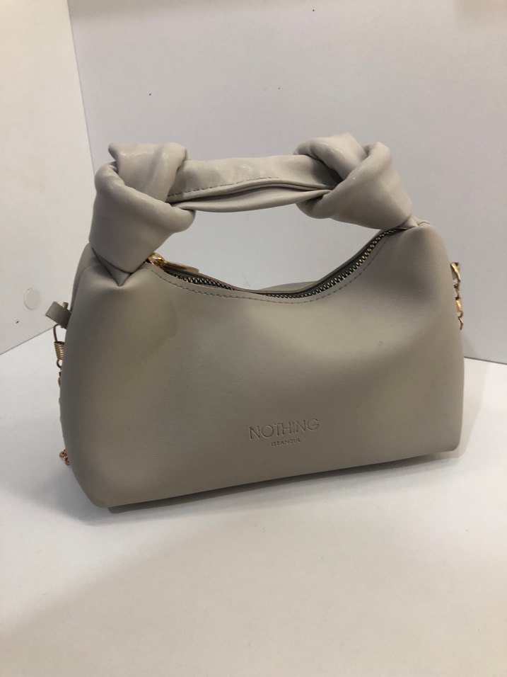 Gri Kadın Omuz Çantası - Buckled - Görsel 3