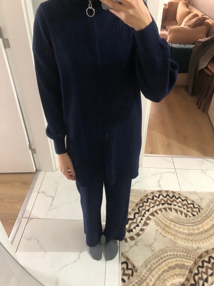 Lacivert Triko Kadın Günlük Takım - Görsel 3