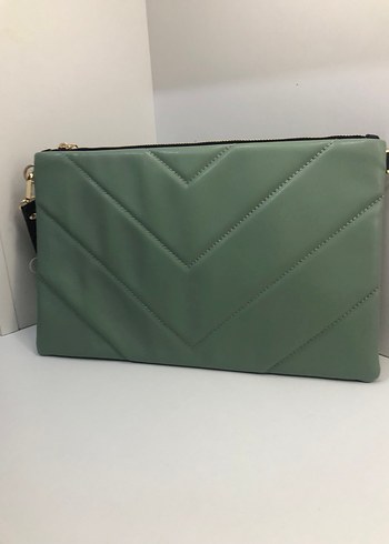 Yeşil Deri Fermuarlı Kadın Çanta - Görsel 2