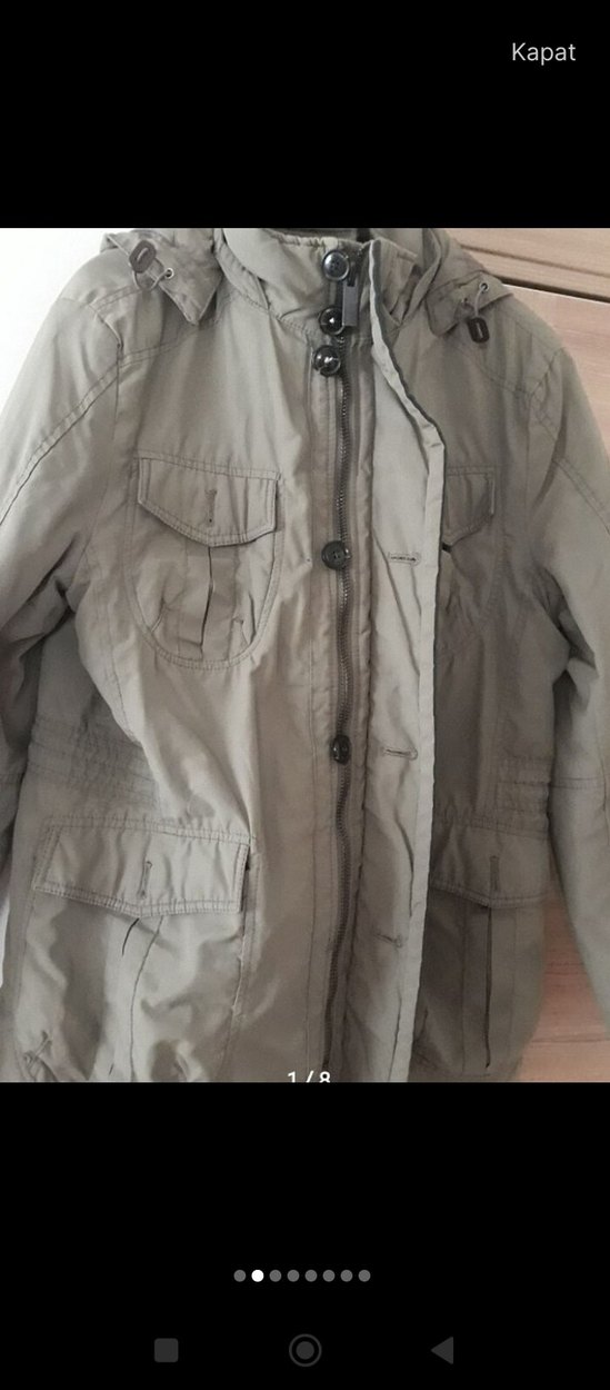 Düğmeli Gri erkek Kışlık Mont - Görsel 3