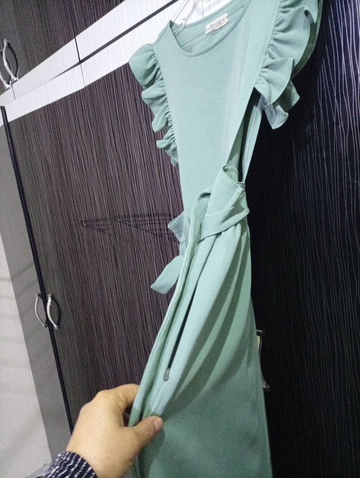 Uzun Kesim Yeşil Hamile Bluzu - Görsel 2