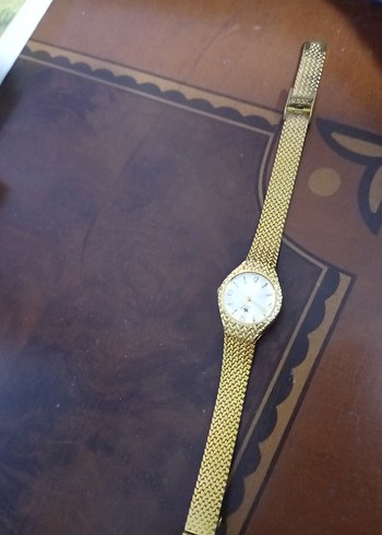 Klasik Parlak Altın Kadın Kol Saati - Görsel 2