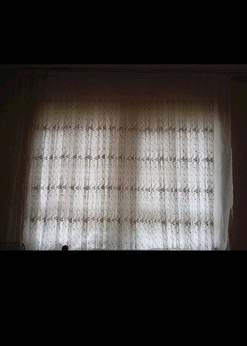 Nakışlı Beyaz Gri Tül Perde 2 adet mevcuttur - Görsel 4