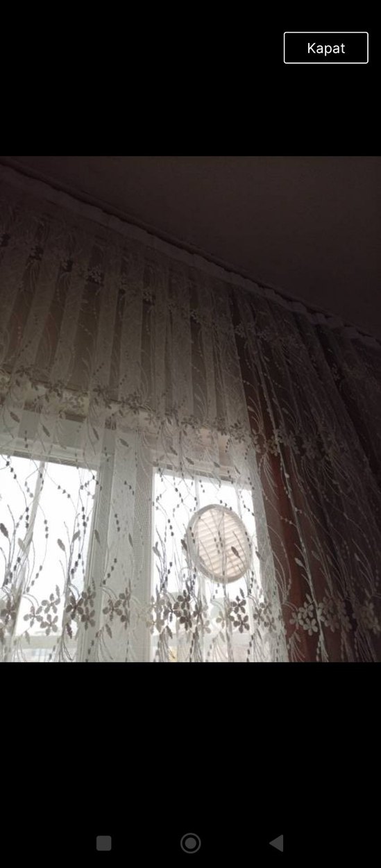 Nakışlı Beyaz Gri Tül Perde 2 adet mevcuttur - Görsel 2