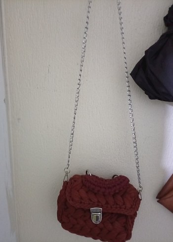 Bordo Örgü Kadın Çanta - Görsel 2