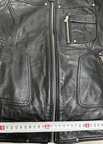 Siyah Deri Biker Ceket - Görsel 10