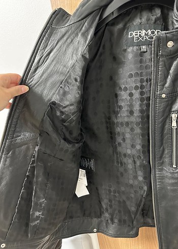 Siyah Deri Biker Ceket - Görsel 4
