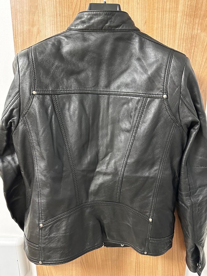 Siyah Deri Biker Ceket - Görsel 3