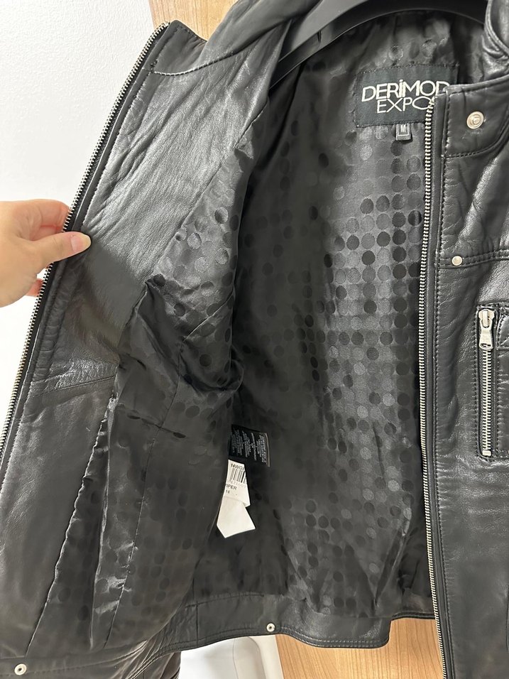 Siyah Deri Biker Ceket - Görsel 4