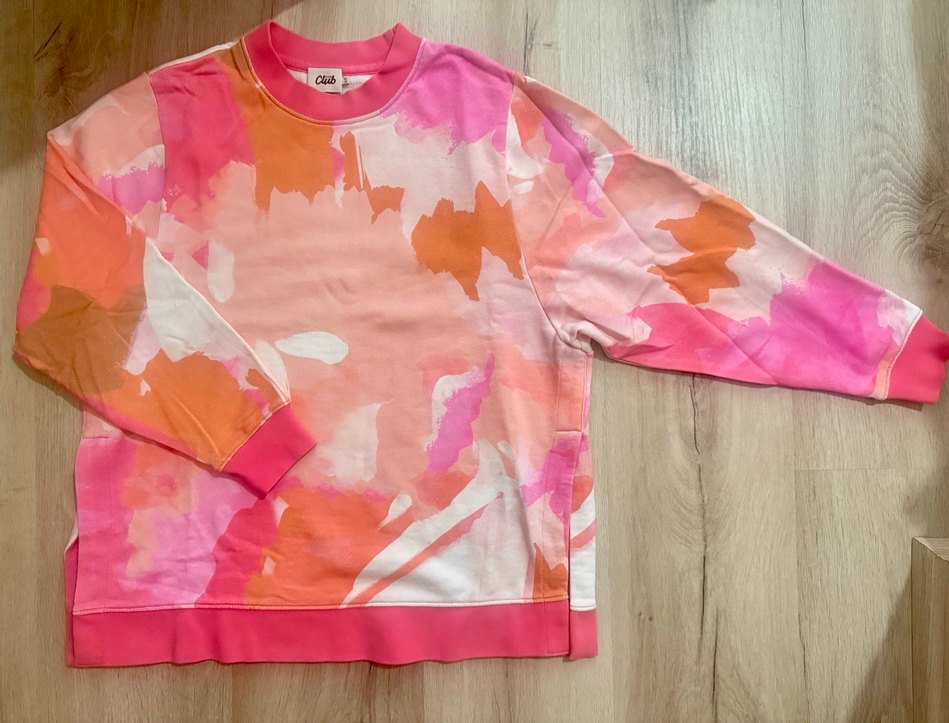 Pembe Batik Desenli Kadın Sweatshirt - Görsel 2