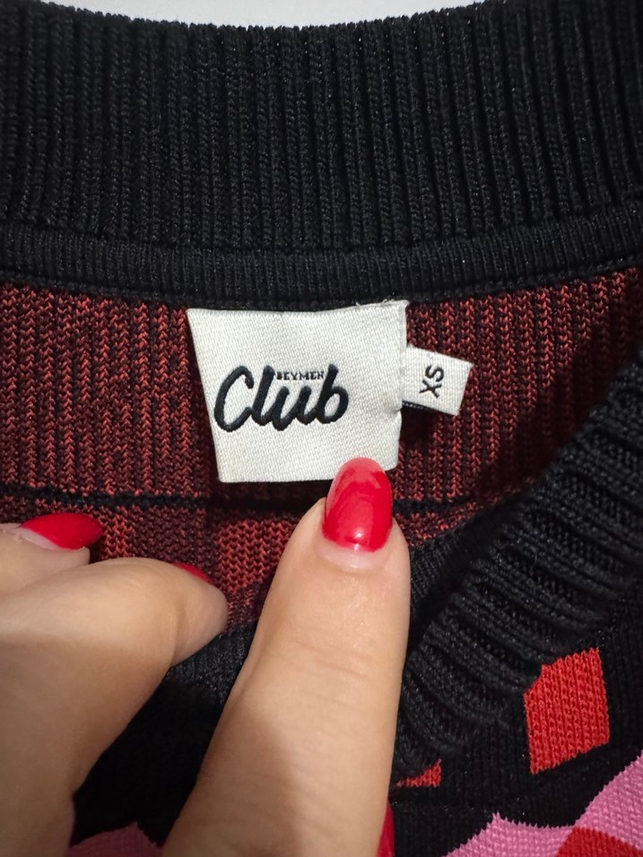 Renkli Desenli Kadın Triko Kazak - Görsel 4