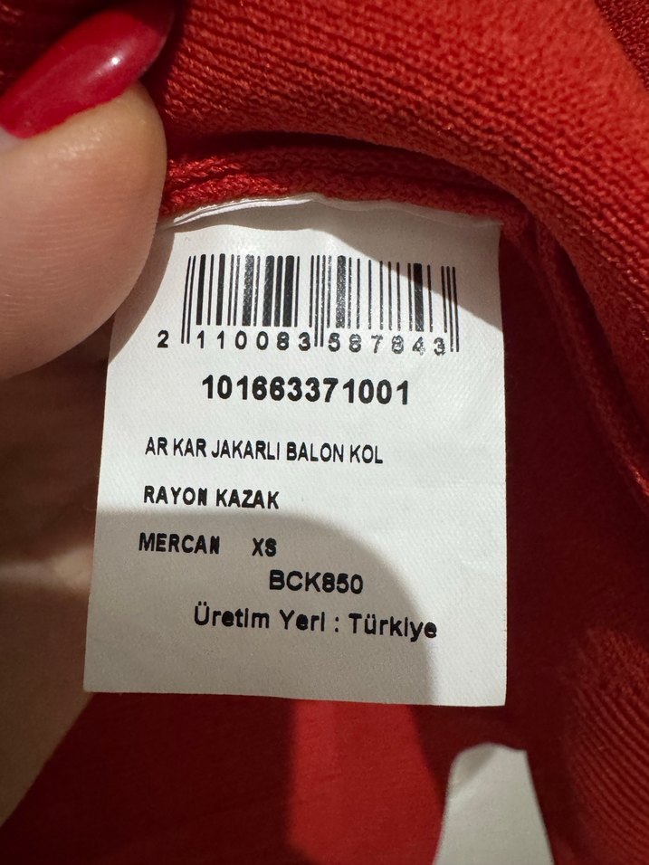 Renkli Desenli Kadın Triko Kazak - Görsel 5