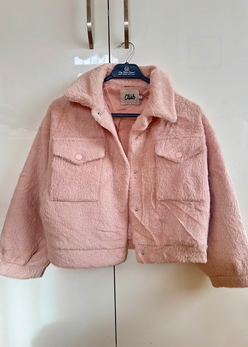 Pudra pembe Peluş Kadın Ceket - Görsel 2