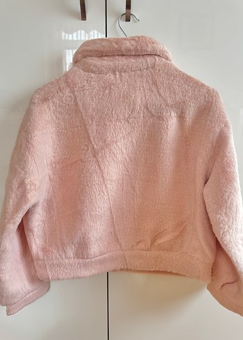 Pudra pembe Peluş Kadın Ceket - Görsel 3