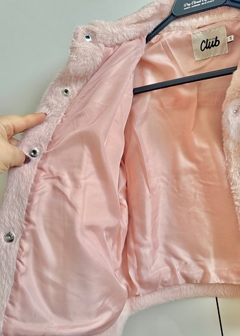 Pudra pembe Peluş Kadın Ceket - Görsel 4