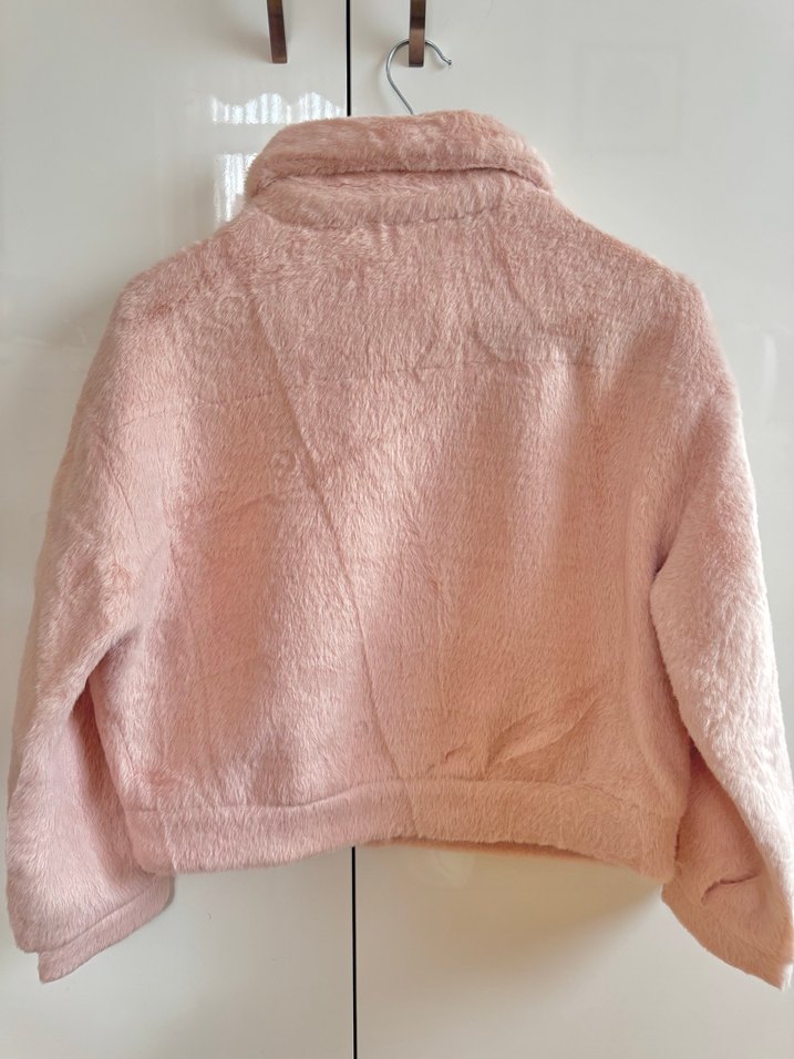 Pudra pembe Peluş Kadın Ceket - Görsel 3