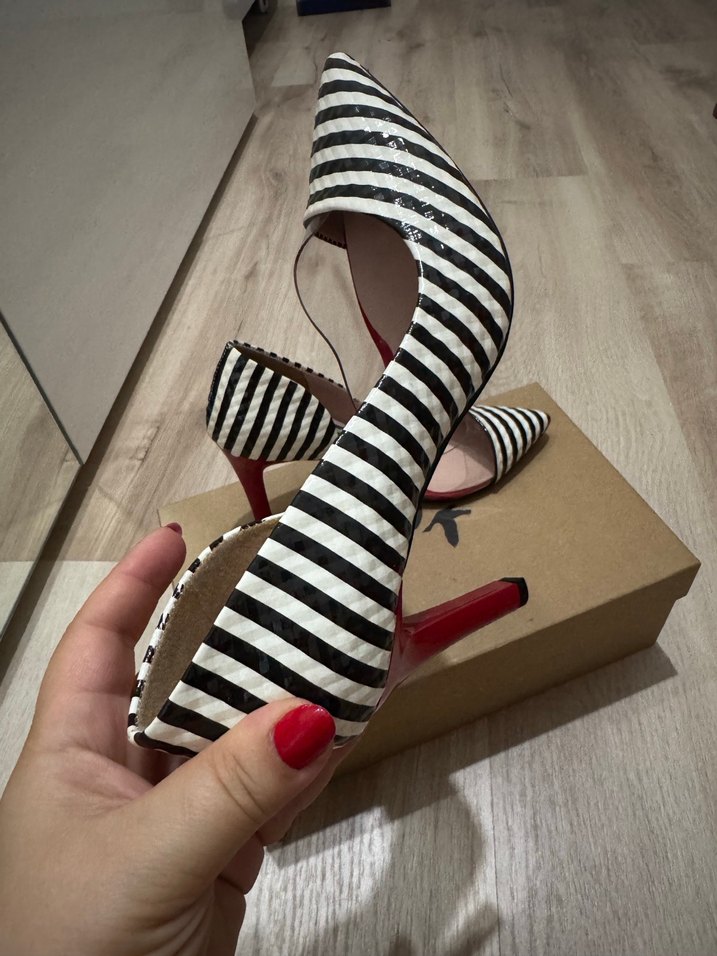 Zebra Desenli Kadın Stiletto Topuklu Ayakkabı - Görsel 3