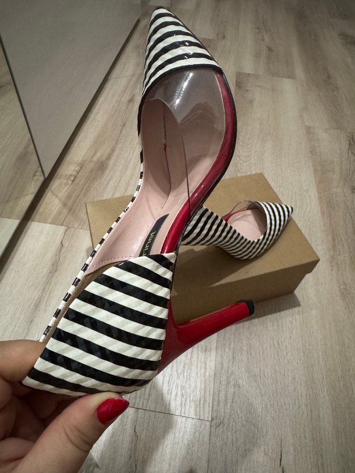 Zebra Desenli Kadın Stiletto Topuklu Ayakkabı - Görsel 5