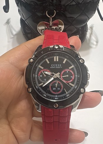 GUESS unisex Biker Stil Kırmızı Saat - Görsel 5