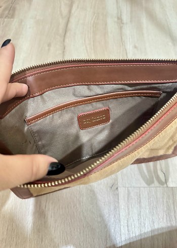 Kahverengi Kürklü deri Kadın Portföy Çanta - Görsel 3