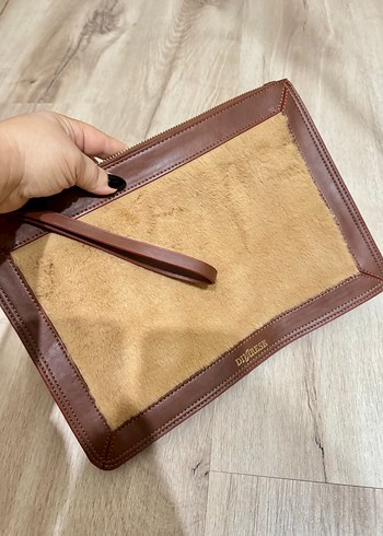 Kahverengi Kürklü deri Kadın Portföy Çanta - Görsel 2