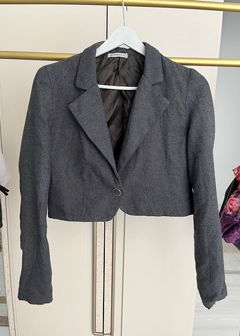 Zara Sik Gri Kruvaze Blazer Ceket