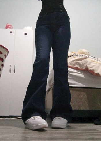lacivert İspanyol paça kot pantalon