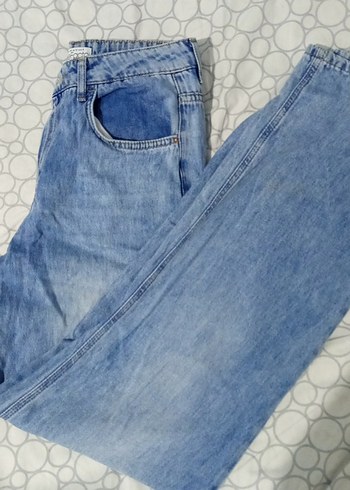 40 Beden mavi bol kot pantalon