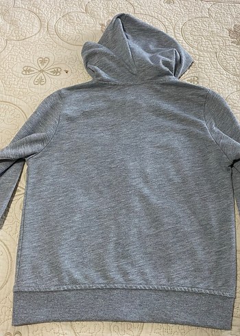 Erkek Çocuk Gri Kapüşonlu ince Fermuarlı Sweatshirt - Görsel 3