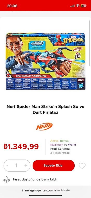Nerf Spider Man Strike'n Splash
