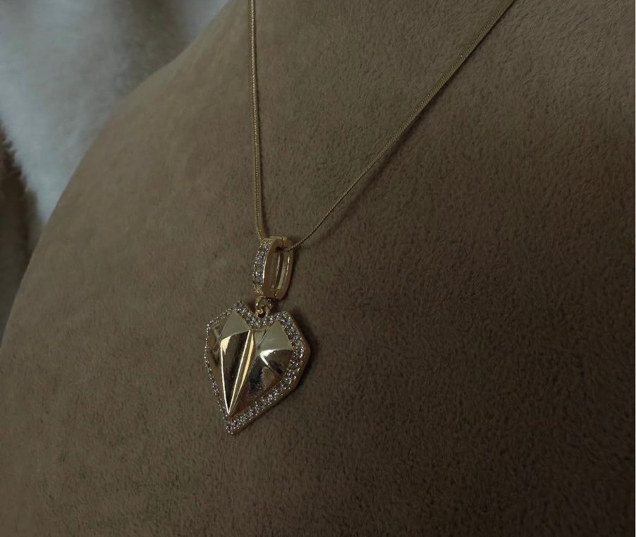 Altın Renk Mini Yılan Desenli Kolye - Görsel 2