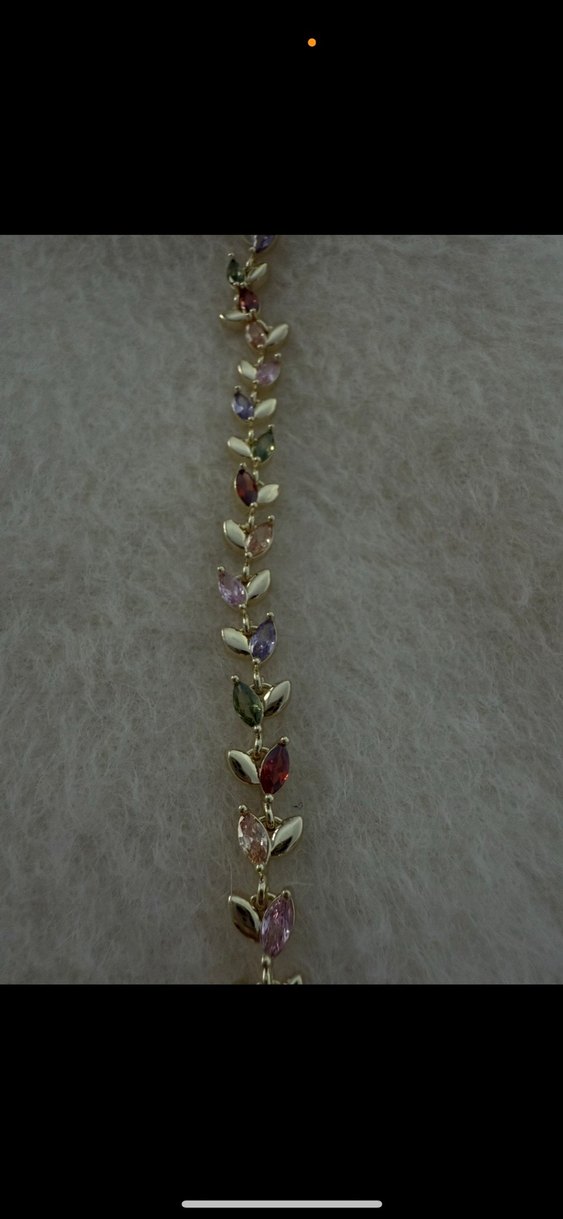 Çiçek Desenli Pul İşlemeli Çok Renkli Bileklik - Görsel 2