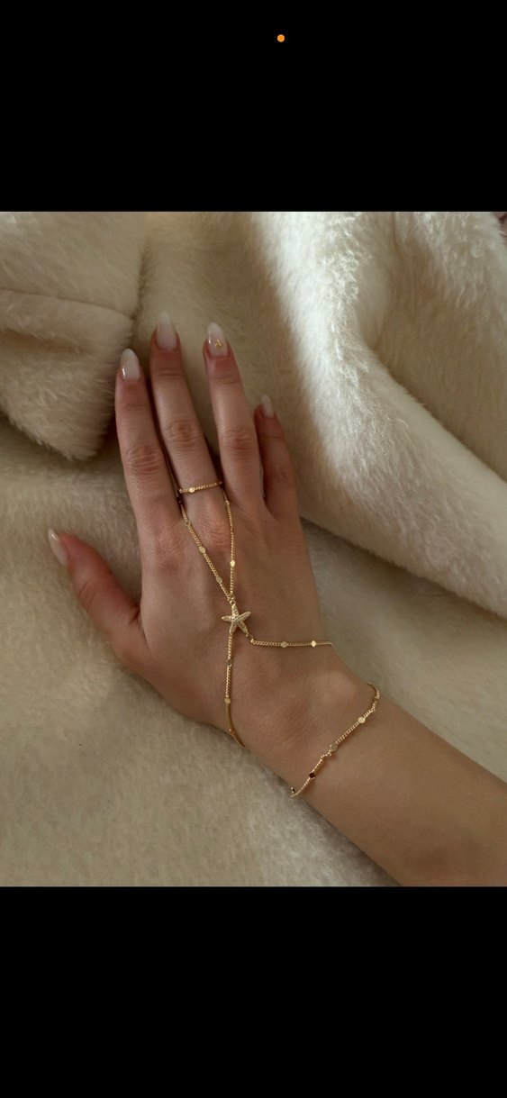 Boncuklu Altın Rengi Bohem Kadın El Zinciri - Görsel 2