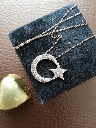 rose gold gümüş kolye 