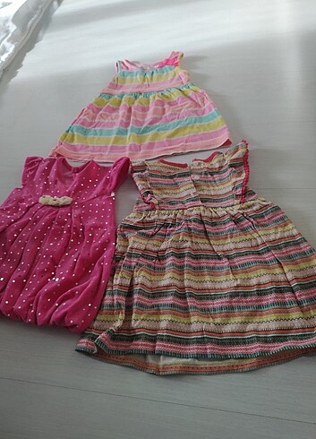 LC Waikiki 3 tane 1 le 2 yaşa uygun bebek elbisesi