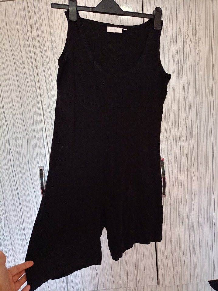 Siyah V Yaka Kolsuz Hamile Tulum - Görsel 2