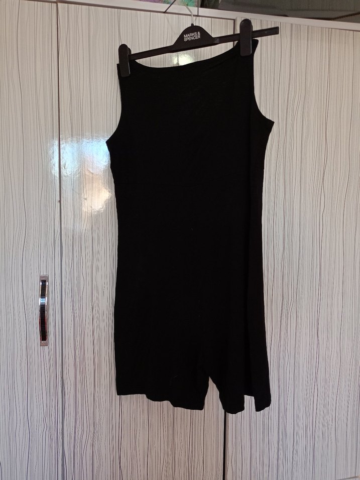 Siyah V Yaka Kolsuz Hamile Tulum - Görsel 3